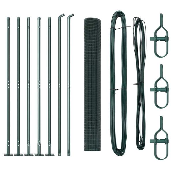 Zaunpfosten-Set Set von 2 Grün Metall Langlebig