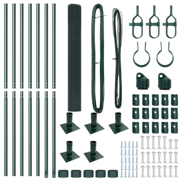 Zaunpfosten-Set Set aus 2 Grün Metall 10 x 1 m Langlebig
