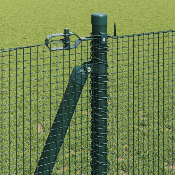 Drahtzaun mit 13 Flanschpfosten grün 1,2x25 m Stahl