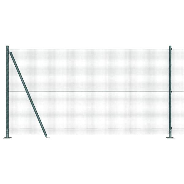 Drahtzaun mit 13 Flanschpfosten grün 1,2x25 m Stahl