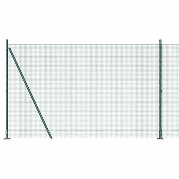 geschweißter Drahtzaun mit 13 grünen Pfosten 1,5x25 m Stahl