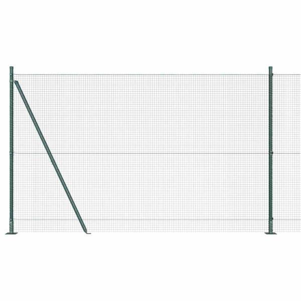 Schweißdrahtzaun mit 13 Flanschpfosten Grün 1,5x25 m Stahl