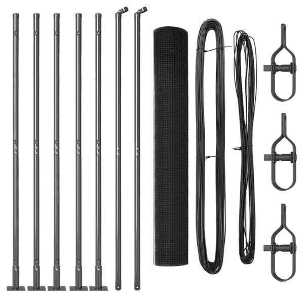 Zaunpfosten-Set Set aus 2 Grau Metall 10 x 1 m Langlebig