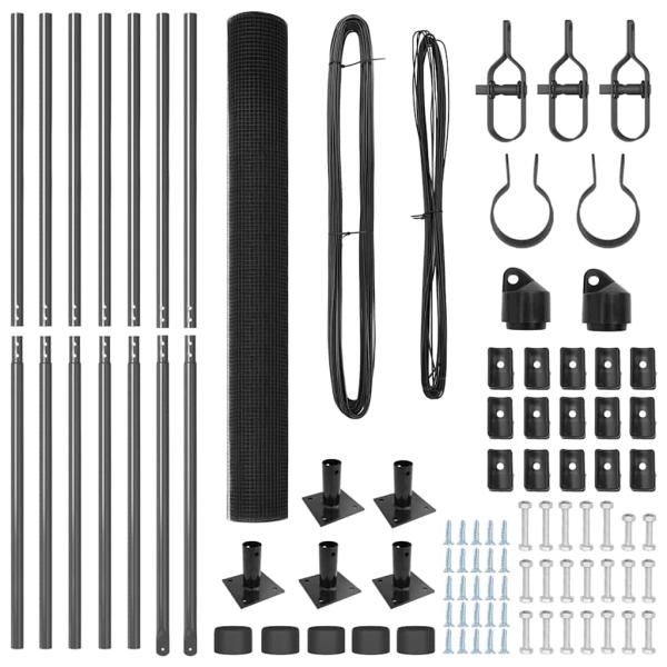 Zaunpfosten-Set Set aus 2 Grau Galvanisierter Stahl 10 x 1,5 m