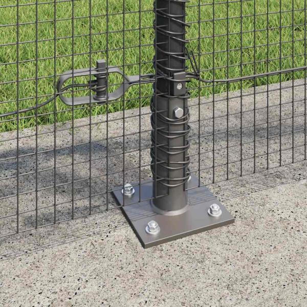 Zaunpfosten-Set 2er Set Grau Metall und PVC 25 x 1 m Langlebig