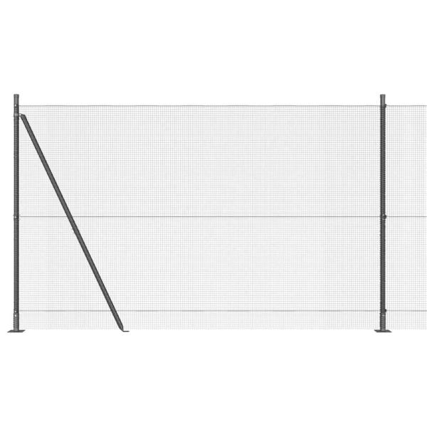 Schweißdrahtzaun mit 13 Flanschpfosten Grau 1.4x50 m Stahl