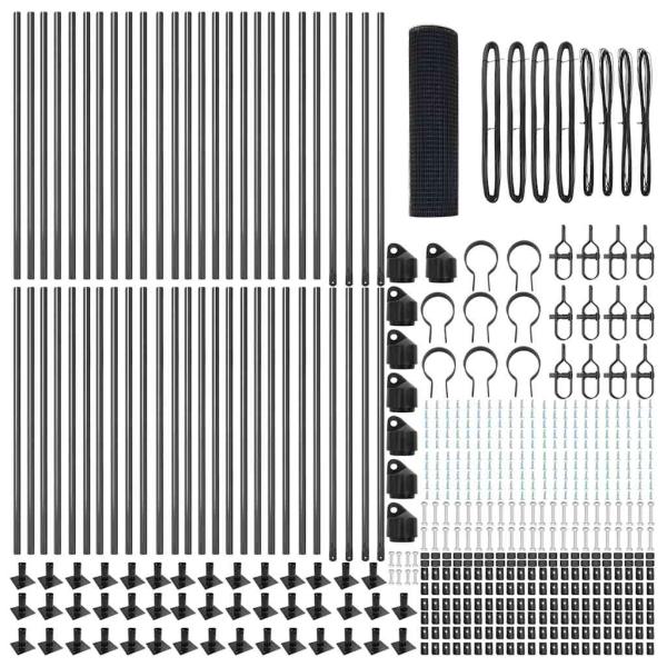 Geschweißter Drahtzaun mit 13 Flanschpfosten Grau 0,6x100 m Stahl