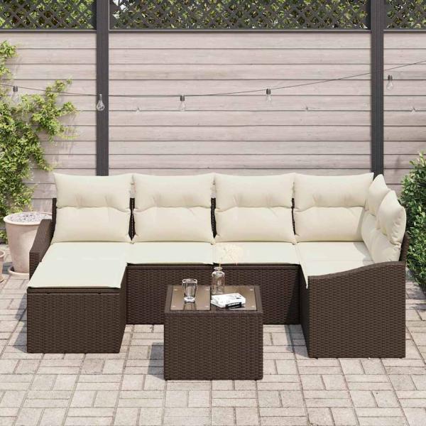Garten Essgruppe 7 stk. Braun und Creme