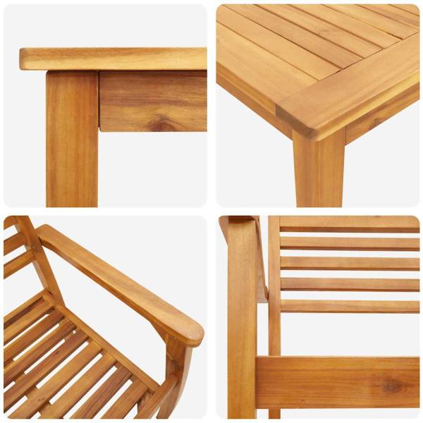 9-teiliges Garten-Esszimmer-Set aus massivem Akazienholz