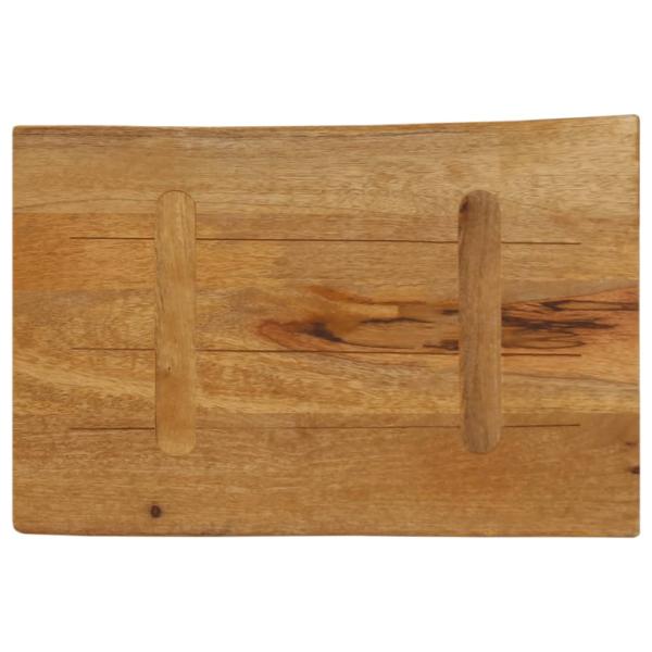 Tischplatte mit Baumkante 60x40x2,5 cm Massivholz Mango