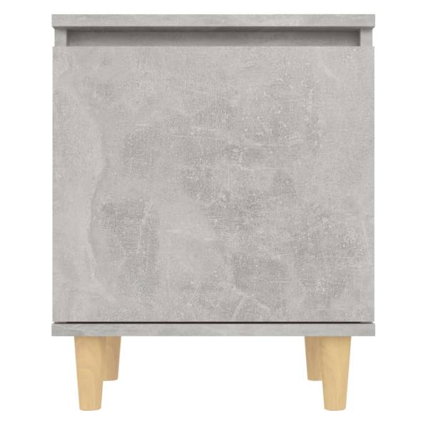 Nachttisch mit Massivholz-Beinen Betongrau 40x30x50 cm