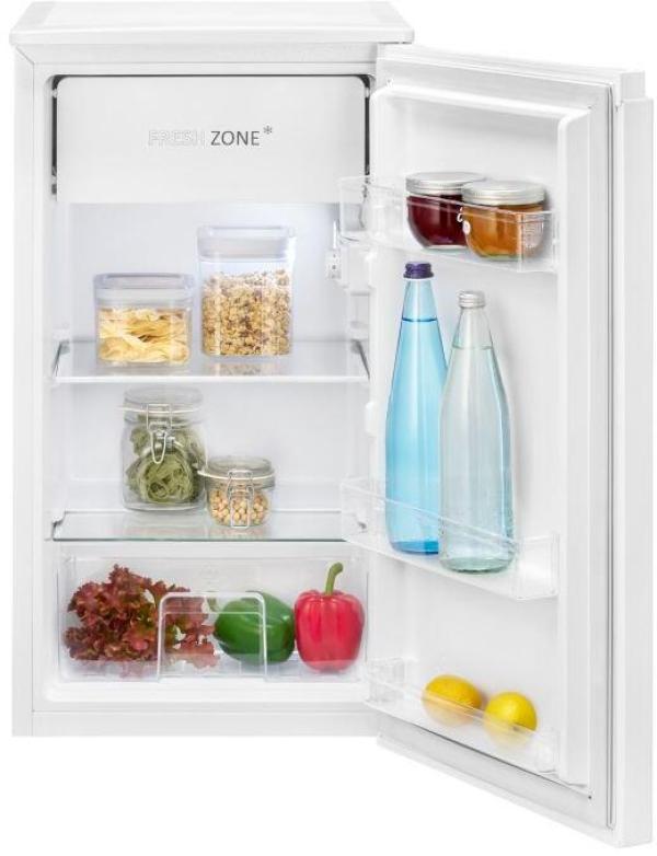 Bomann KS 7254 Stand Kühlschrank, 45 cm breit, 91 L, LED Innenraumbeleuchtung, stufenlose Temperaturregelung, weiß