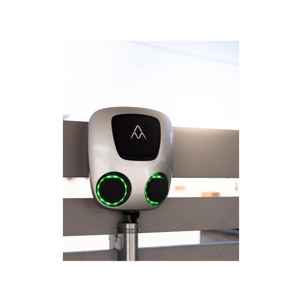 Charge Amps Wallbox Aura, 2x22 kW, 3Polig, 32A, Type2, 4G/Wifi/Lan, OCPP, RCD, Silber (131503)