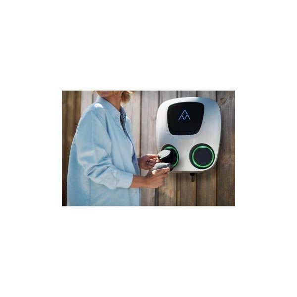 Charge Amps Wallbox Aura, 2x22 kW, 3Polig, 32A, Type2, 4G/Wifi/Lan, OCPP, RCD, Silber (131503)