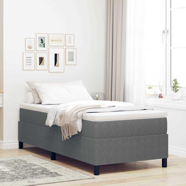 ARDEBO.de - Boxspringbett Hellgrau und Weiß 80 x 200 cm Cordstoff