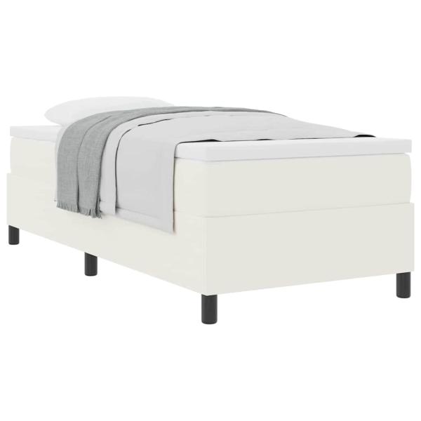 Boxspringbett mit Matratze Creme 80x200 cm Corduroy-Stoff