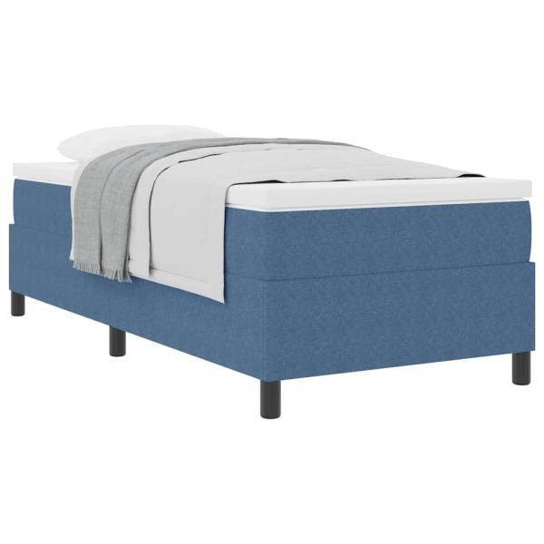 Boxspringbett mit Matratze Blau 80x200 cm Cord-Stoff