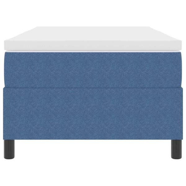 Boxspringbett mit Matratze Blau 80x200 cm Cord-Stoff