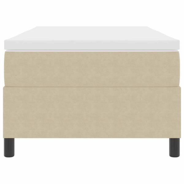 Boxspringbett mit Matratze hellgrün-grau 80x200 cm Cord-Stoff