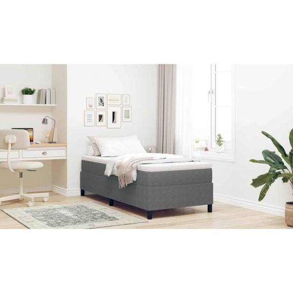 Boxspringbett mit Matratze Hellgrau Einzel Cordstoff