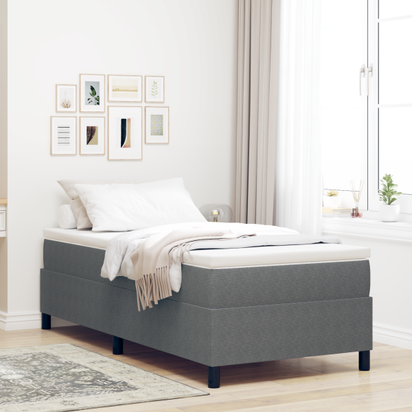 Boxspringbett mit Matratze Hellgrau Einzel Cordstoff