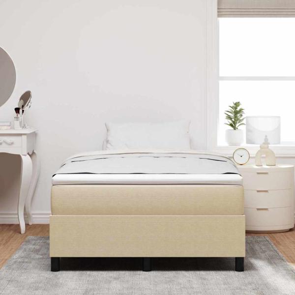 Boxspringbett mit Matratze Hellgrün Grau Kleines Doppel Cordstoff
