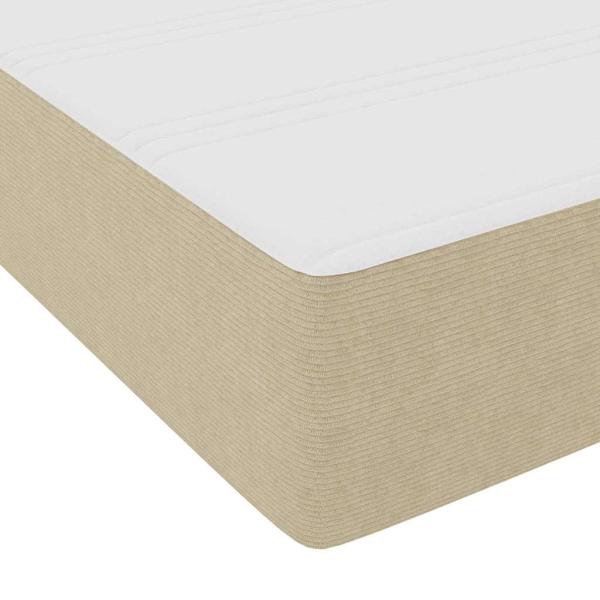 Boxspringbett mit Matratze Hellgrün Grau Kleines Doppel Cordstoff