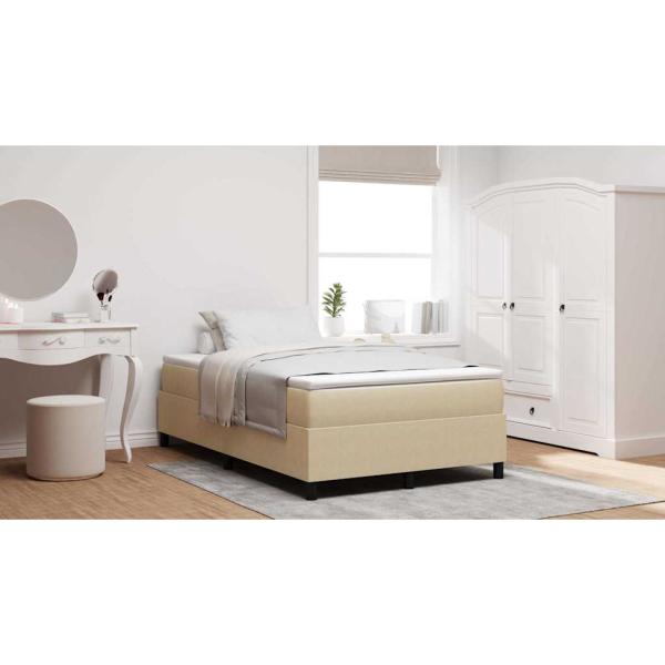 Boxspringbett mit Matratze Hellgrün Grau Kleines Doppel Cordstoff