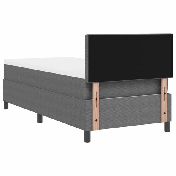 Boxspringbett Hellgrau und Weiß 80 x 200 cm Cordstoff