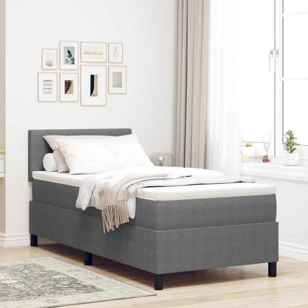 Boxspringbett mit Matratze Hellgrau 80x200 cm Cordstoff