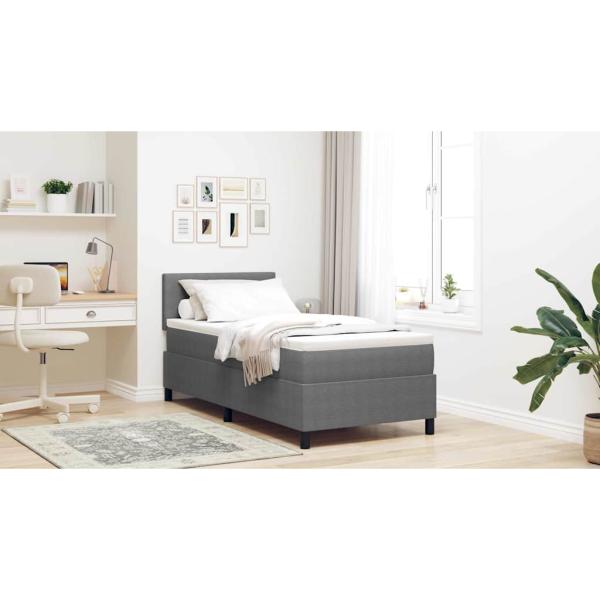 Boxspringbett mit Matratze Hellgrau 80x200 cm Cordstoff