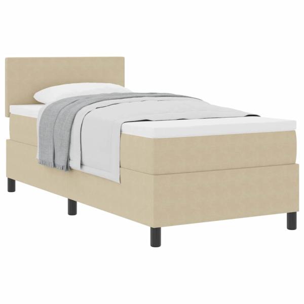 Boxspringbett mit Matratze Hellgrün Grau 80x200 cm Cordstoff