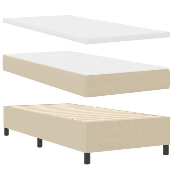 Boxspringbett mit Matratze Hellgrün Grau 80x200 cm Cordstoff