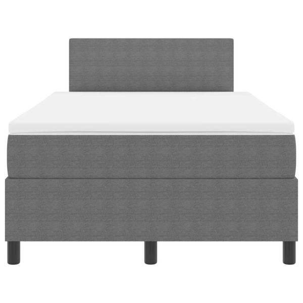 Boxspringbett mit Matratze in Lichtgrau, kleines Doppelbett, Corduroystoff