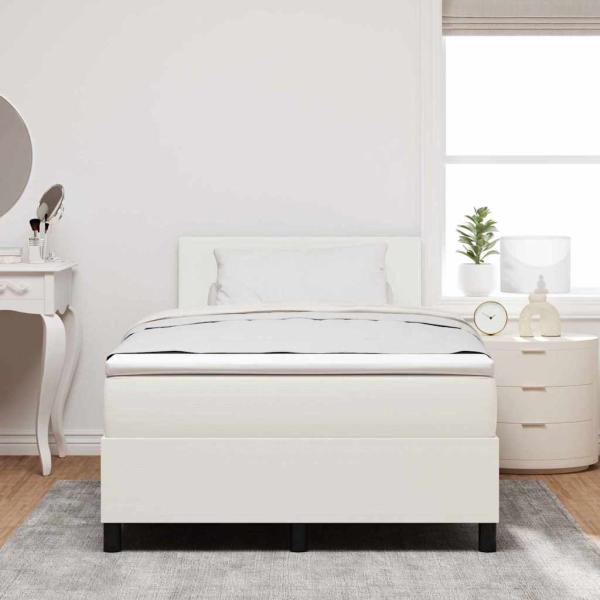 Boxspringbett mit Matratze Beige Kleines Doppelbett Cord-Stoff