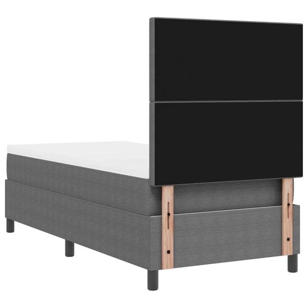 Boxspringbett mit Matratze Hellgrau 80x200 cm Cord-Stoff