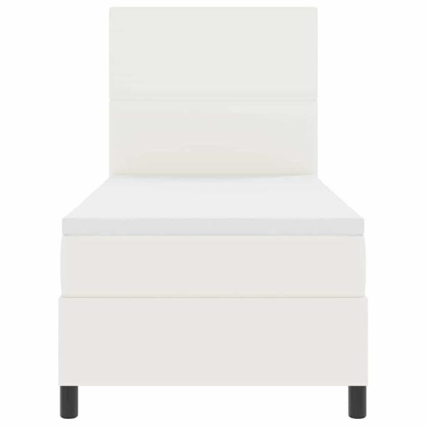 Boxspringbett mit Matratze Creme 80x200 cm Cord-Stoff
