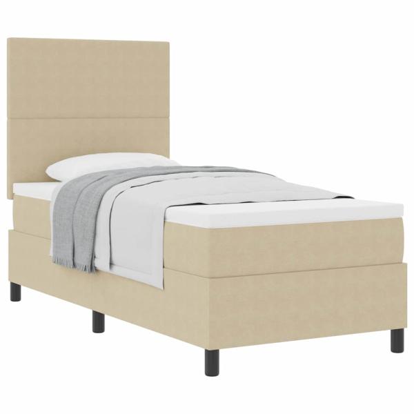 Boxspringbett mit Matratze Hellbeige 80x200 cm Cordstoff