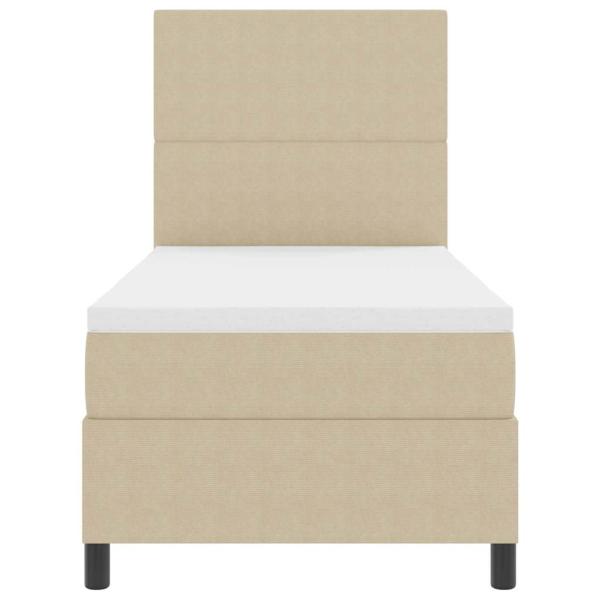 Boxspringbett mit Matratze Hellbeige 80x200 cm Cordstoff