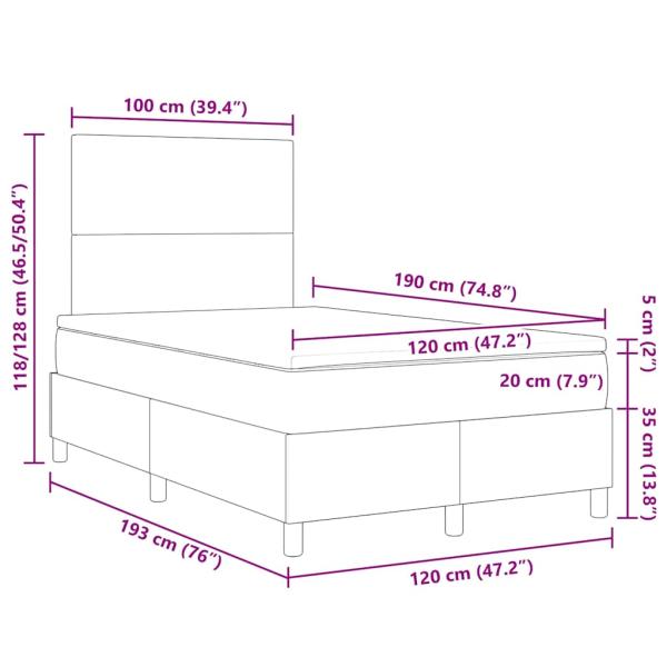Boxspringbett mit Matratze Grün Grau Kleines Doppel Cord-Stoff