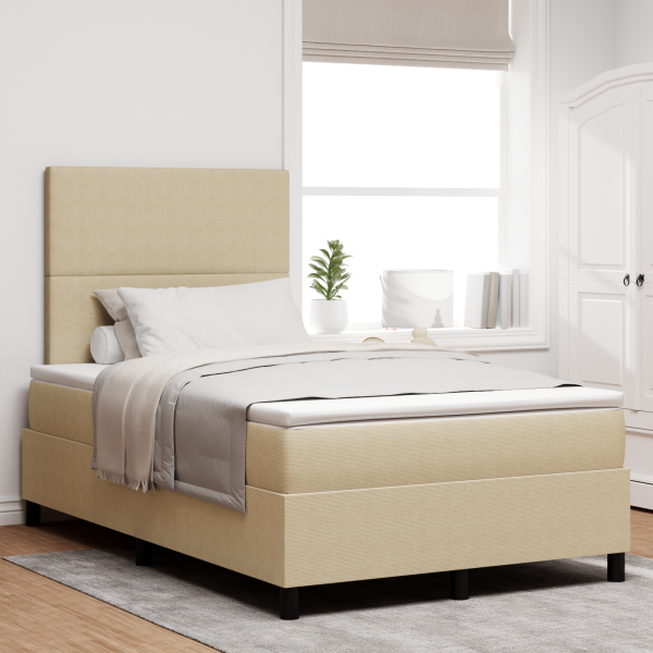 Boxspringbett mit Matratze Grün Grau Kleines Doppel Cord-Stoff
