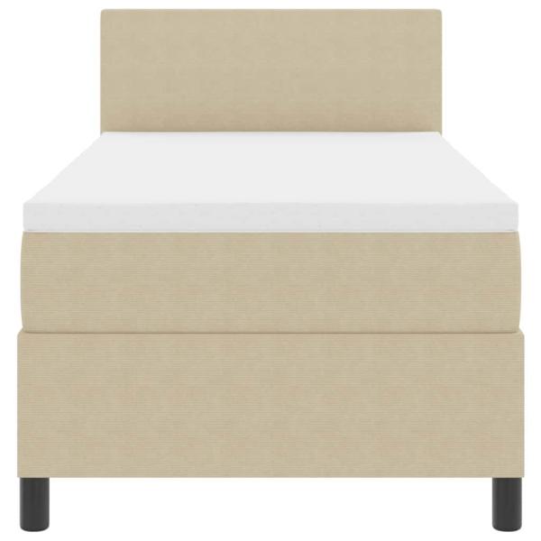 LED Boxspringbett Hellgrau und Weiß 80 x 200 cm Cordstoff