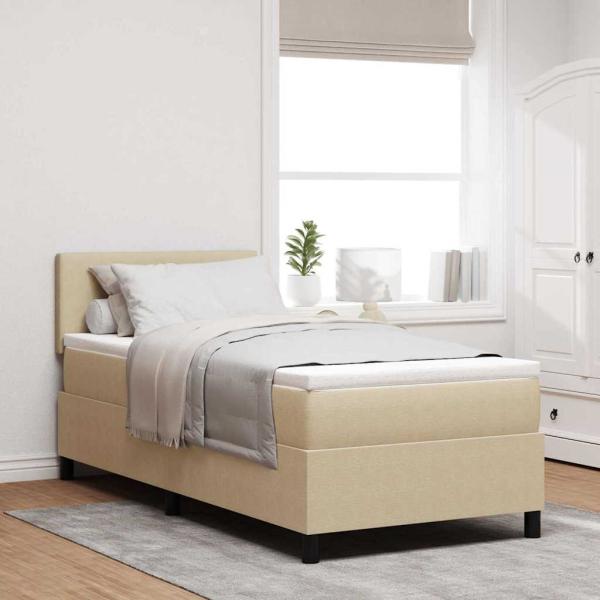 Boxspringbett mit Matratze & LED Licht Grün Grau 80x200 cm Cordstoff