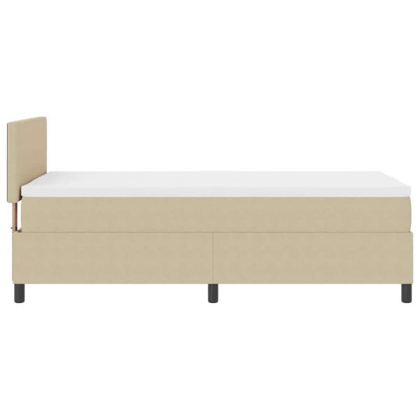 Boxspringbett mit Matratze & LED Licht Grün Grau 80x200 cm Cordstoff