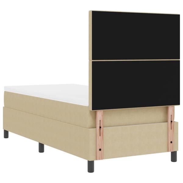 Boxspringbett mit Matratze & LED Licht Grün Grau 80x200 cm Rippstoff