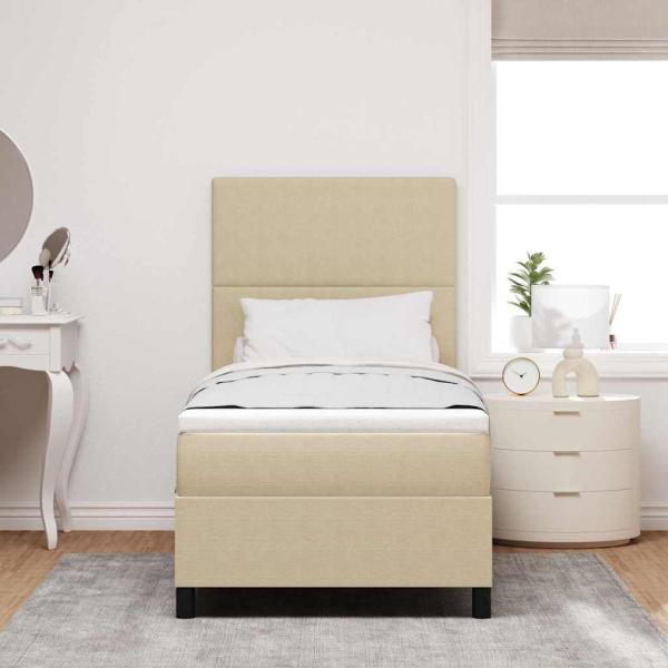 Boxspringbett mit Matratze & LED Licht Grün Grau 80x200 cm Rippstoff