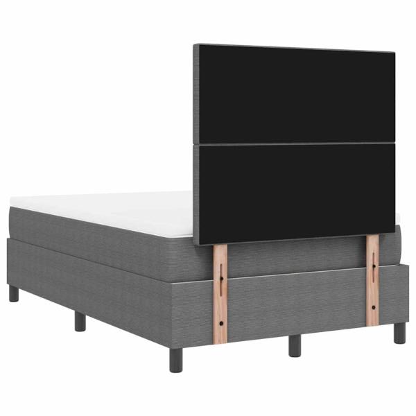 Boxspringbett mit Matratze & LED Licht Grau Klein Doppel Cordstoff