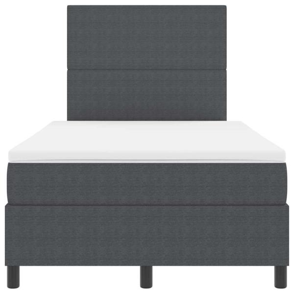 Boxspringbett mit Matratze & LED Dunkelgrau Kleines Doppel Cordstoff