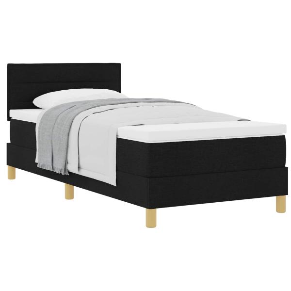 Boxspringbett mit Matratze Schwarz 80x200 cm Stoff