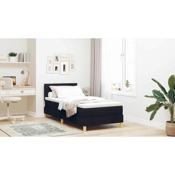 Boxspringbett mit Matratze Schwarz 80x200 cm Stoff